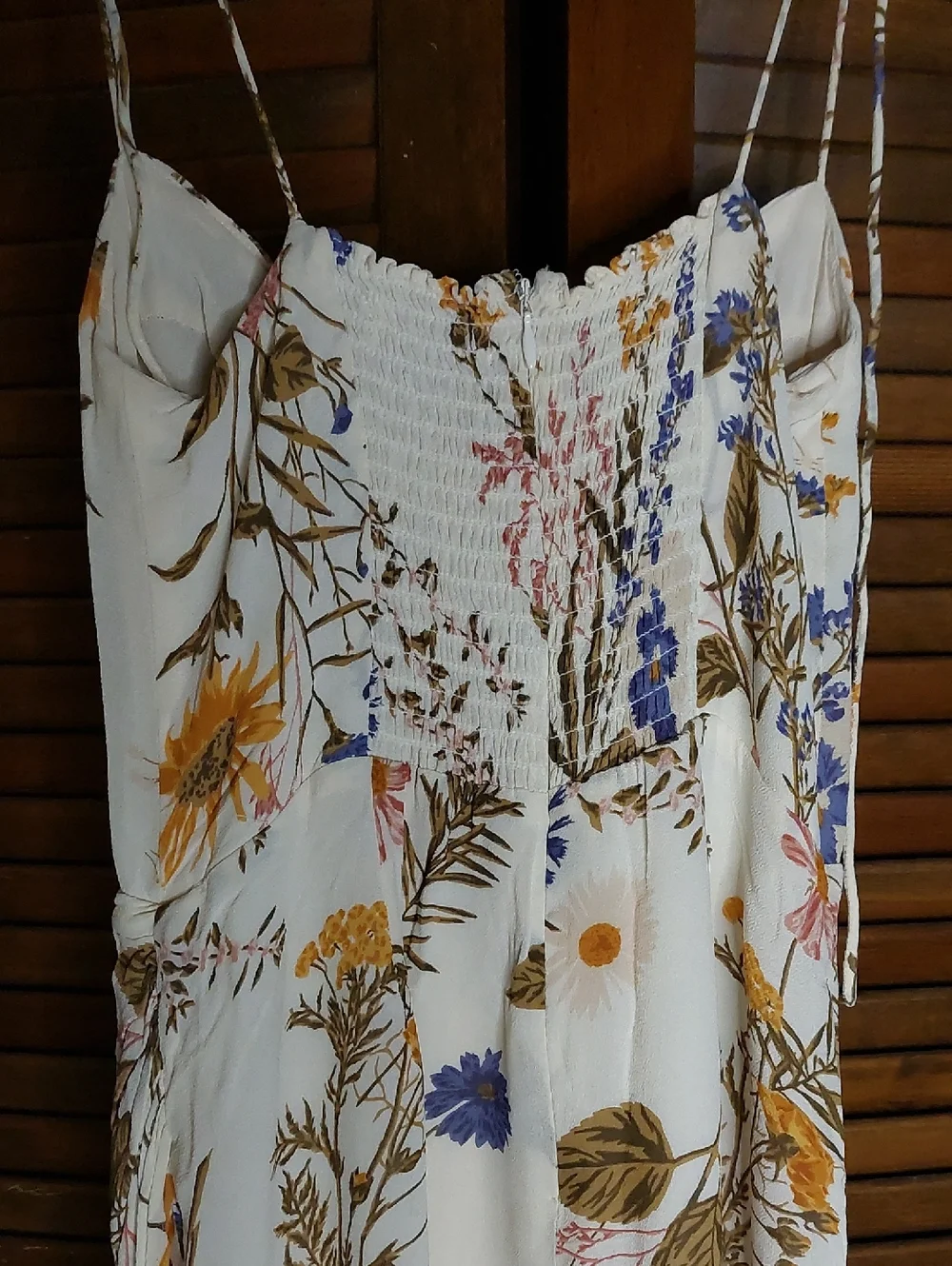 Reformation Cream Floral Kourtney Side Slit Midi Dress Sz 2 - Picture 8 of 16